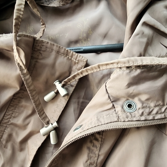 ARMAND THIERY utility raincoat jacket long TAN Size 14/16 - Picture 12 of 16